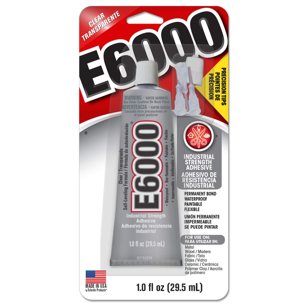Eclectic E-6000 Precision Tip Adhesive, 1oz.